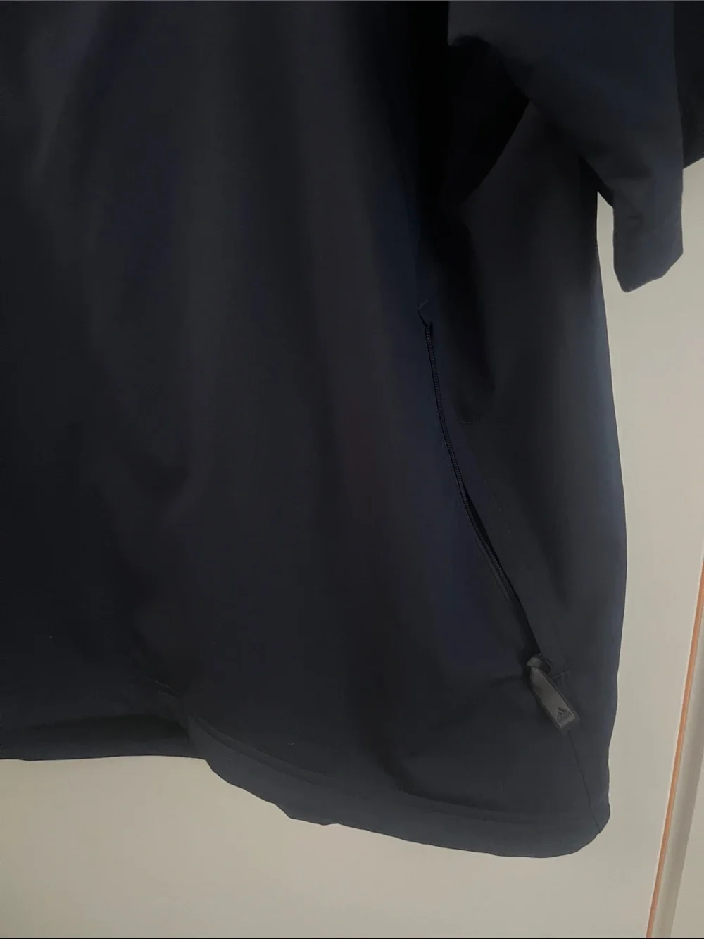 adidas Navy Short-Sleeve Quarter-Zip windbreaker